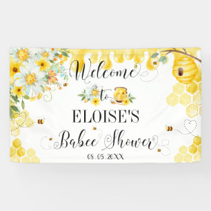 Banderoles Miel Bees Baby shower Floral Contexte Bienvenue