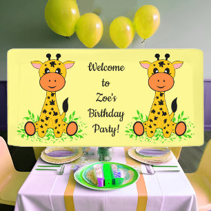 Banderoles Mignonne et drôle girafe bébé pour les enfants à t