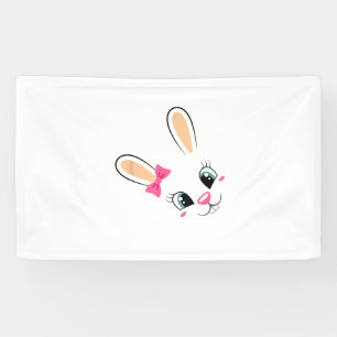 Banderoles Mignonne Lapin Face Lapin De Pâques Drôle Lapin Fi
