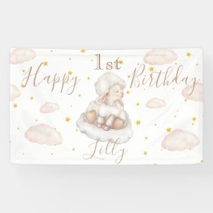 Banderoles Mignonne mouton étoiles nuages épais Agneau Joyeux