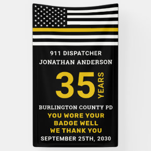 Banderoles Mince Gold Line 911 Dispatcher Retirement Party