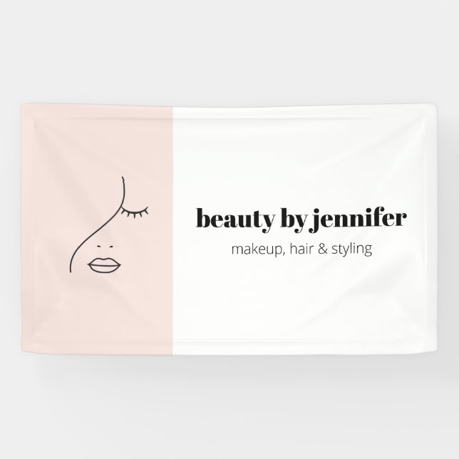Banderoles Mini-esthétique Visage Logo Maquillage Artiste Ros (Horizontal)