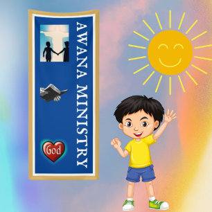 Banderoles Ministère du Club Awana Photos Bleues pour Enfants