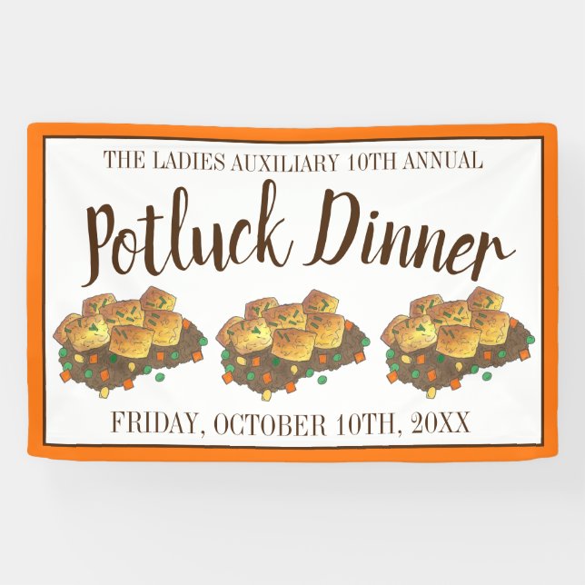 Banderoles Minnesota Plat Chaud Tot Casserole Potluck (Horizontal)