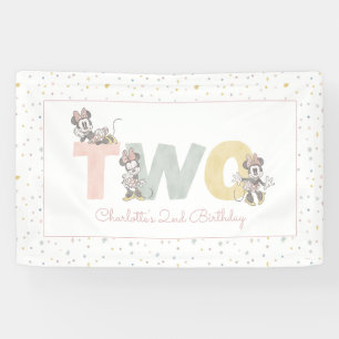 Banderoles Minnie Mouse aquarelle 2e anniversaire