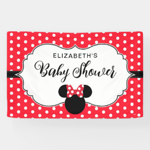 Banderoles Minnie Mouse   Baby shower à points polka rouge et