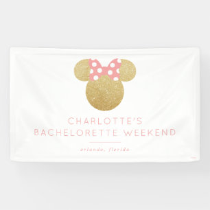 Banderoles Minnie Mouse   Bachelorette or et rose