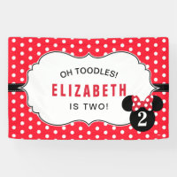 Minnie Mouse | Polka rouge et blanc point d'annive