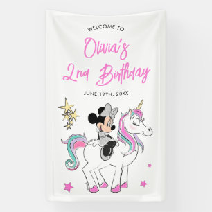 Banderoles Minnie Mouse   Rainbow Unicorn Girls Birthday