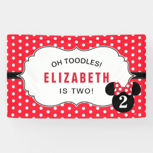 Banderoles Minnie   Polka Rouge & Blanc Point Anniversaire
