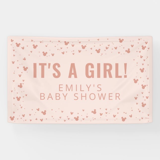 Banderoles Minnie Souris Confetti Baby shower fille (Horizontal)