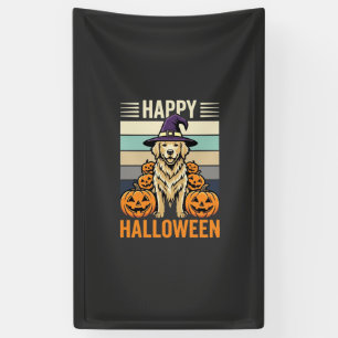Banderoles Modèle de citrouille vintage Halloween Golden Retr