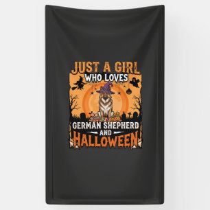 Banderoles Modèle de fille d'Halloween Berger Allemand Sorciè