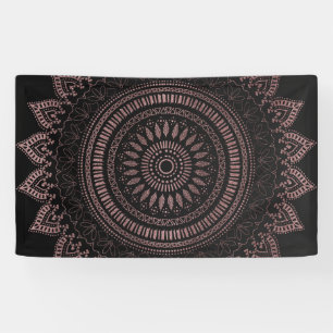 Banderoles Modèle de mandala en or rose tribal moderne