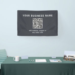 Banderoles Modèle simple pour votre code QR   Gris foncé
