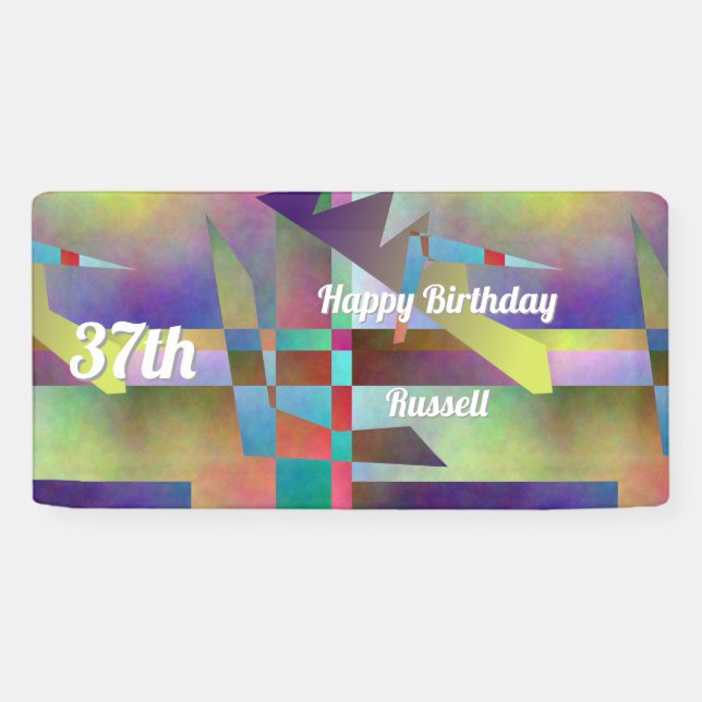 Banderoles Modern Abstract Pattern Birthday Celebration (Horizontal)