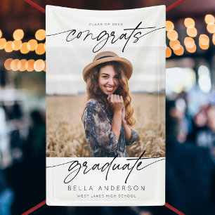 Banderoles Modern Congrats Graduate Graduate Script Photo