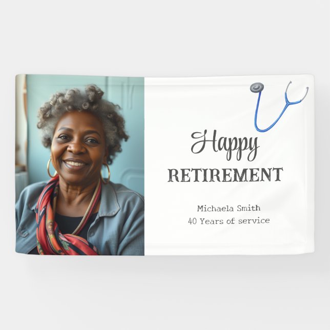 Banderoles Modern Doctor Nurse Retiring Photo (Horizontal)