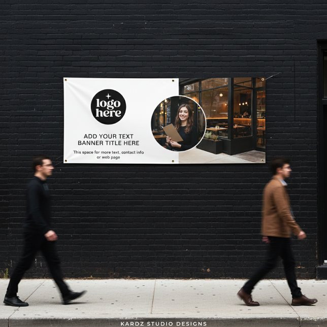 Banderoles Modern Minimalist Logo Professional Business  (Banner shown in 2.5 x 6 feet, personalize and choose size.)