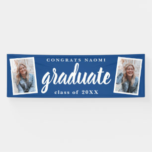 Banderoles Modern Script 2 Photo Graduation Party