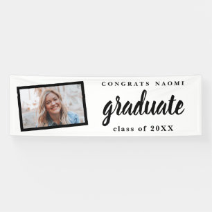 Banderoles Modern Script 2 Photo Graduation Party