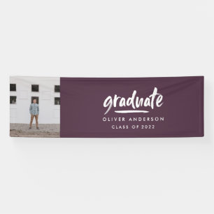 Banderoles Modern script photo purple elegant graduation