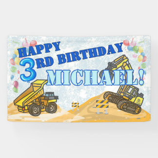Banderoles Moderne Boys Construction Fête d'anniversaire pour