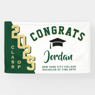 Banderoles Moderne Green White Graduation Classe de Parti 202