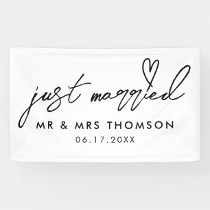 Banderoles Moderne juste marié Élégant Mariage de calligraphi