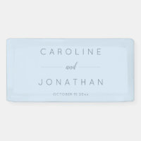 Moderne Minimaliste Écriture Douce Bleue Mariage P