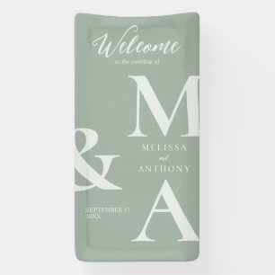 Banderoles Moderne minimaliste Mariage vert Sage