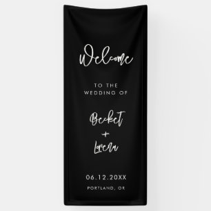 Banderoles Moderne Minimaliste Noir Bienvenue à notre mariage