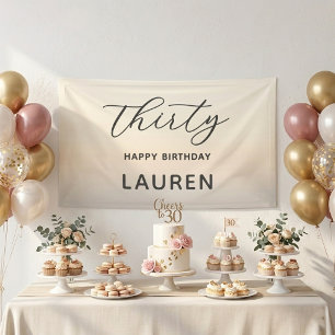 Banderoles Moderne Minimaliste Script Perle Anniversaire Étap