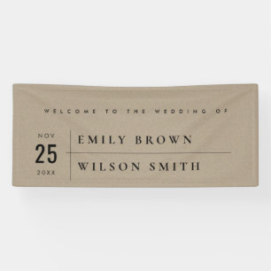BANDEROLES MODERNE RUSTIQUE TYPOGRAPHIE KRAFT ACCUEIL MARIAGE