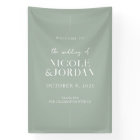 Moderne Simple Chic Sage Vert Mariage Accueil