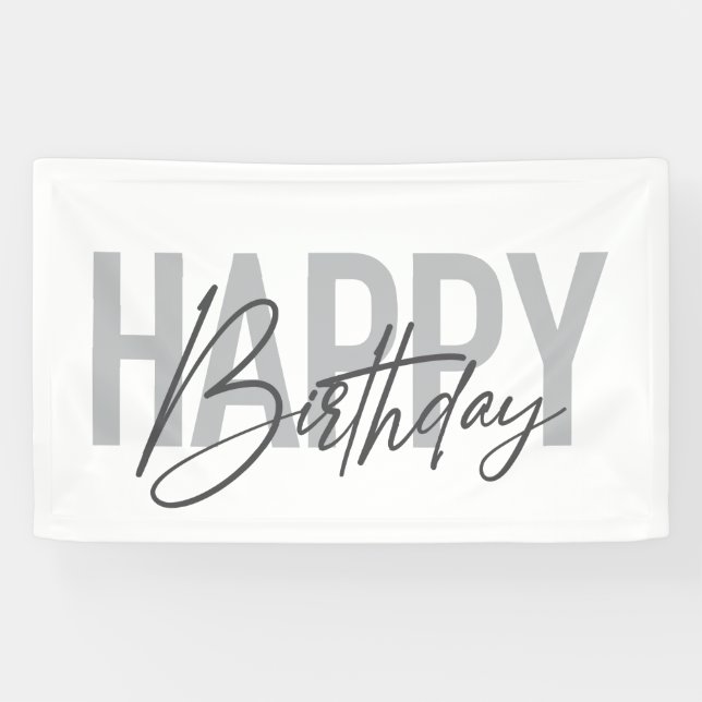 Banderoles Moderne, simple, urbain, cool Joyeux anniversaire (Horizontal)