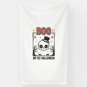 Banderoles Mon bébé de 1ère Halloween Crâne Gravure Vintage T