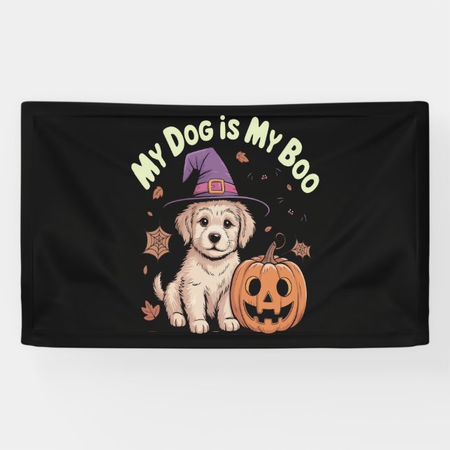 Banderoles Mon chien est My Boo Halloween (Horizontal)