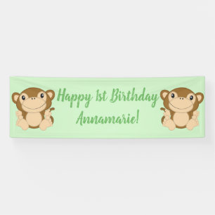 Banderoles Monkey Anniversaire Vert