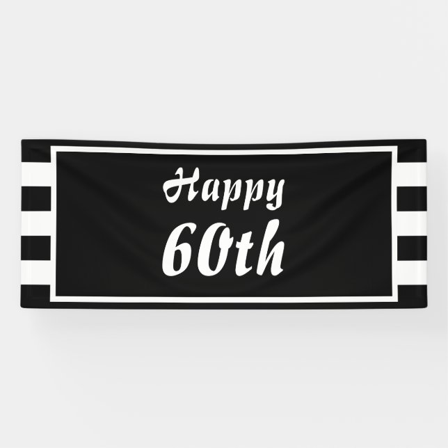 Banderoles Monogramme en bande noire et blanche (Horizontal)