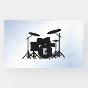 Banderoles Monogramme Ensemble à tambour Accent bleu