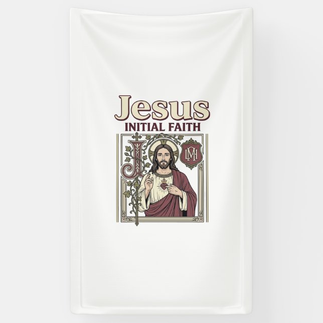Banderoles Monogramme initial de Jésus Foi Monogramme initial (Vertical)