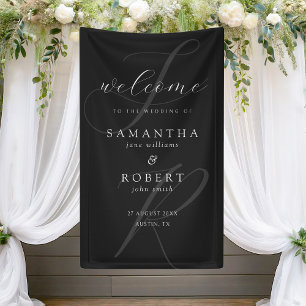 Banderoles Monogramme minimaliste moderne Accueil Mariage noi