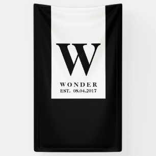 Banderoles Monogramme Moderne de Jeunes Mariés   Logo Minimal