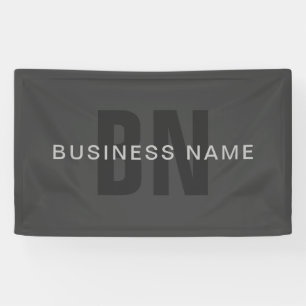 Banderoles Monogramme moderne gris foncé modifiable Modèle de