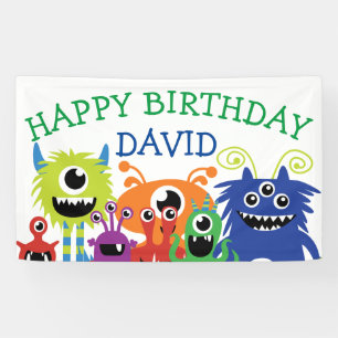 Banderoles Monster Boy Anniversaire de la fête des petits mon