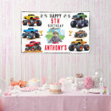 Monster Truck Team Anniversaire Fête Invitation