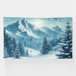 Banderoles Montagne d'hiver de neige