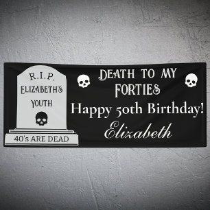 Banderoles Mort Moderne à Mes 40 ans Anniversaire de 50 ans F