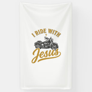 Banderoles Motard Chrétien Je Roule Avec Jésus Vintage Moto